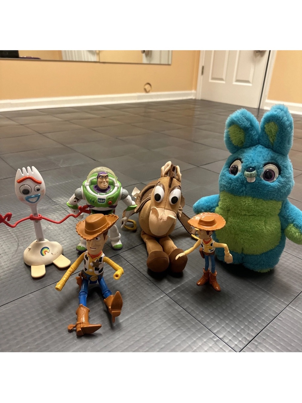 DISNEY LOT OF TOY STORY CHARACTERS WOODY BUZZ FORKY BULLS EYE